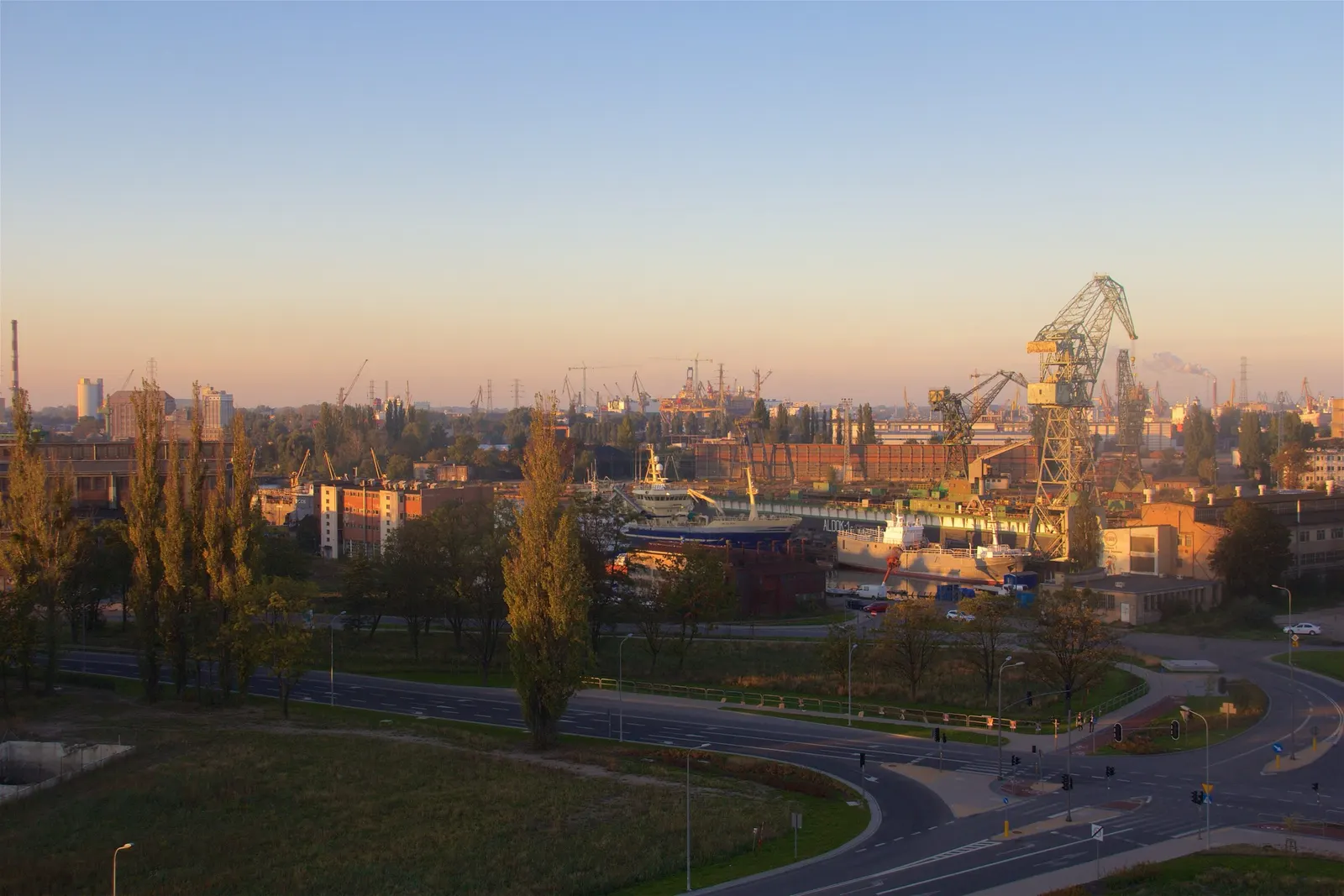 Shipyard cranes in Gdańsk