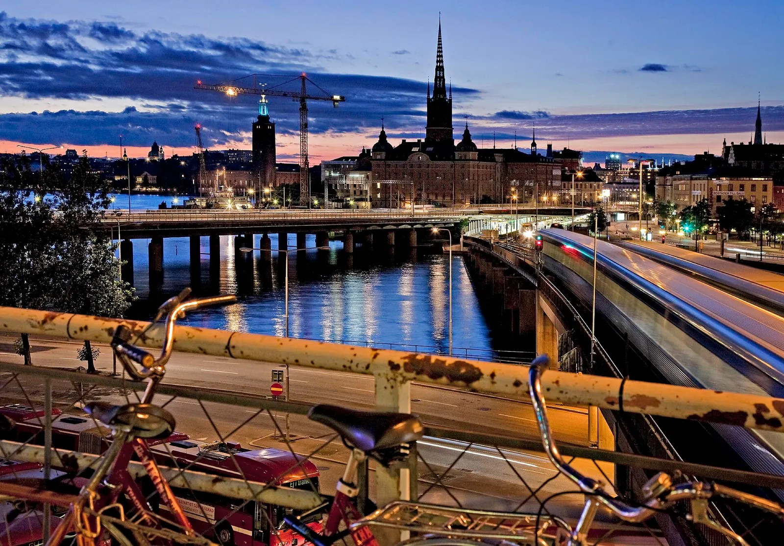 Stockholm at dusk, Gamla stan seen from Södermalm