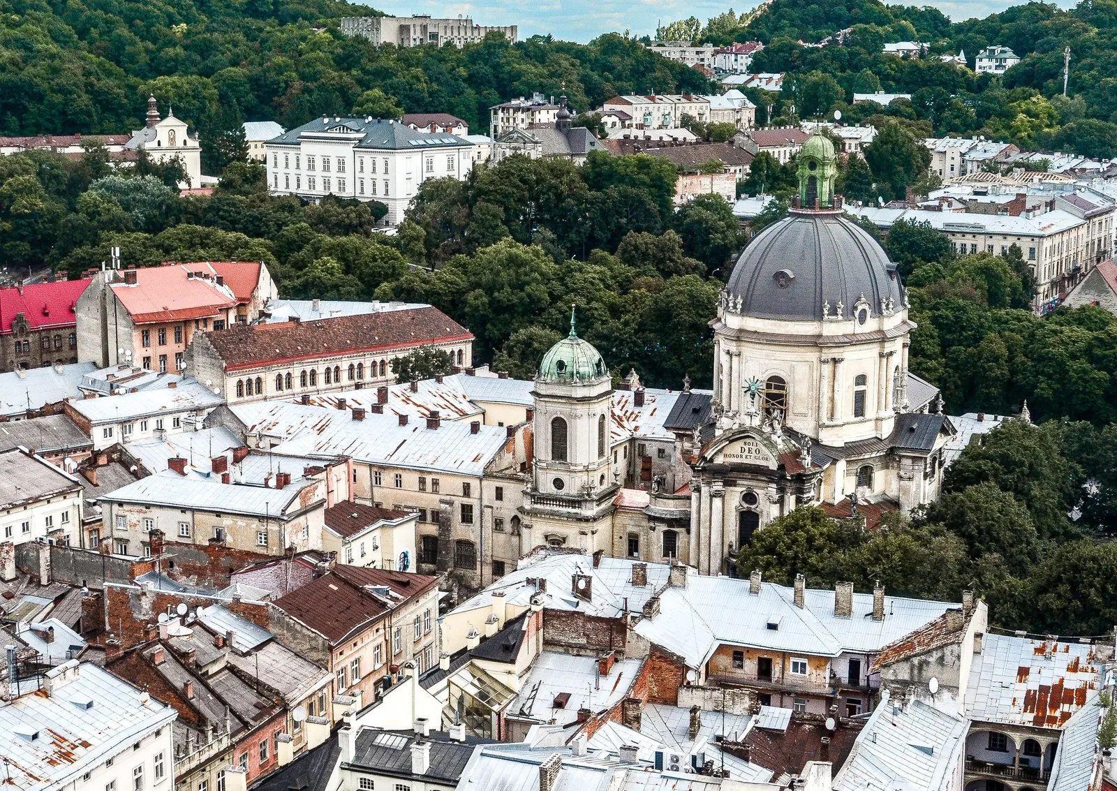 Lviv old town from above